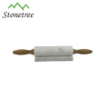 Noodle White Marble Stone Rolling Pin With Wood Grip